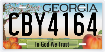 GA license plate CBY4164