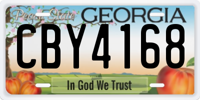 GA license plate CBY4168