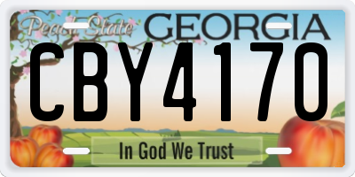GA license plate CBY4170