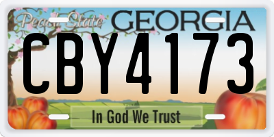 GA license plate CBY4173