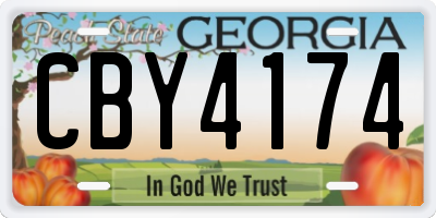 GA license plate CBY4174