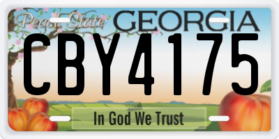 GA license plate CBY4175