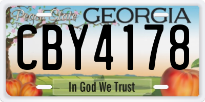 GA license plate CBY4178