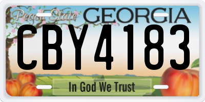 GA license plate CBY4183