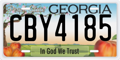 GA license plate CBY4185