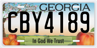 GA license plate CBY4189