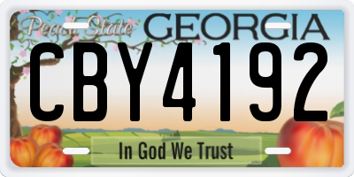 GA license plate CBY4192