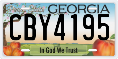 GA license plate CBY4195