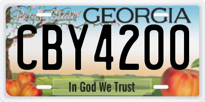 GA license plate CBY4200