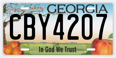 GA license plate CBY4207