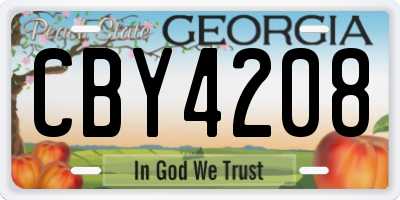 GA license plate CBY4208