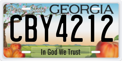 GA license plate CBY4212