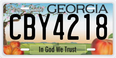 GA license plate CBY4218