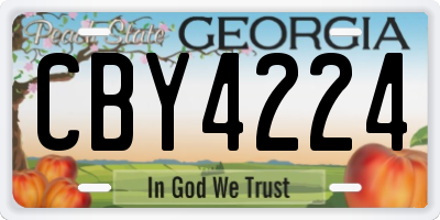 GA license plate CBY4224
