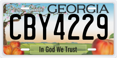 GA license plate CBY4229