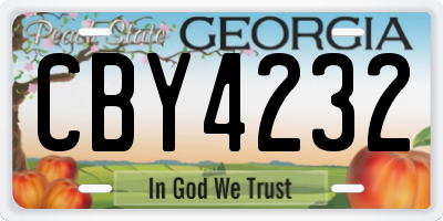GA license plate CBY4232