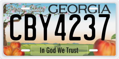GA license plate CBY4237