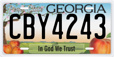 GA license plate CBY4243
