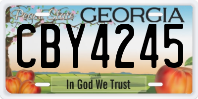 GA license plate CBY4245