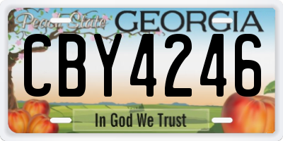 GA license plate CBY4246