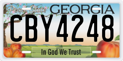 GA license plate CBY4248