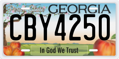 GA license plate CBY4250