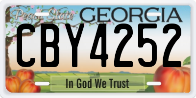 GA license plate CBY4252