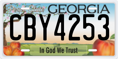 GA license plate CBY4253