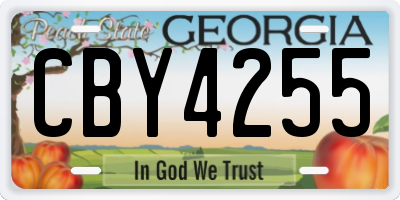 GA license plate CBY4255