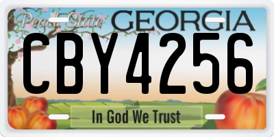 GA license plate CBY4256