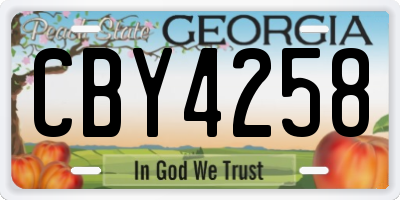 GA license plate CBY4258