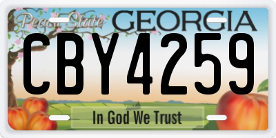GA license plate CBY4259