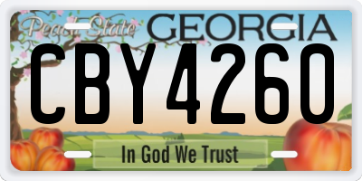 GA license plate CBY4260