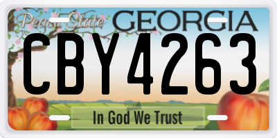 GA license plate CBY4263