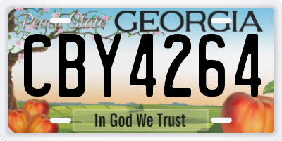 GA license plate CBY4264