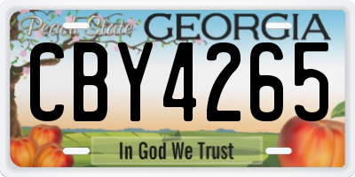 GA license plate CBY4265
