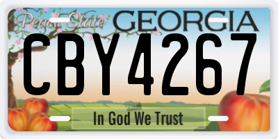 GA license plate CBY4267