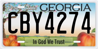 GA license plate CBY4274