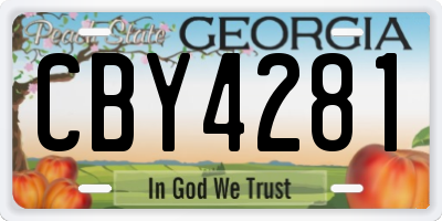 GA license plate CBY4281