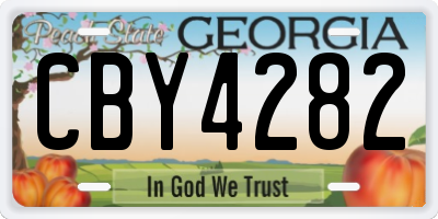 GA license plate CBY4282