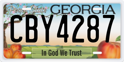 GA license plate CBY4287