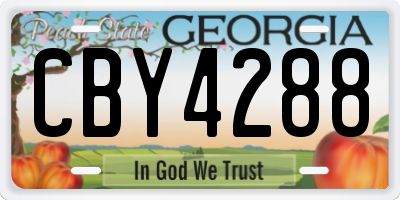 GA license plate CBY4288
