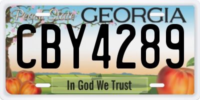 GA license plate CBY4289