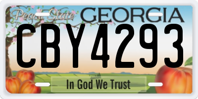GA license plate CBY4293