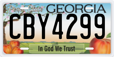 GA license plate CBY4299