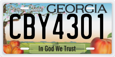 GA license plate CBY4301