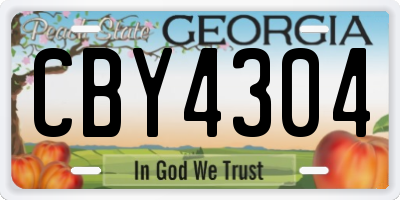 GA license plate CBY4304