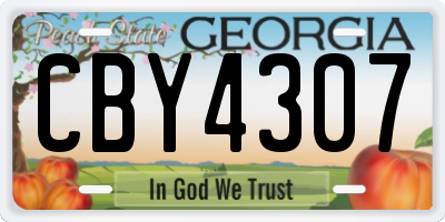 GA license plate CBY4307