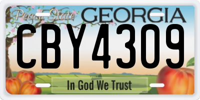 GA license plate CBY4309