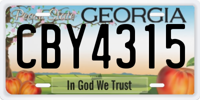 GA license plate CBY4315